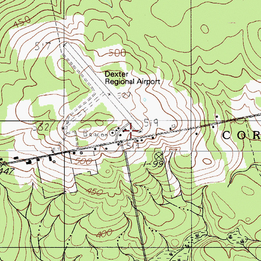 Topographic Map of Dexter Regional Airport, ME