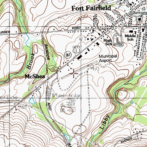 Topographic Map of Fort Fairfield Airport, ME
