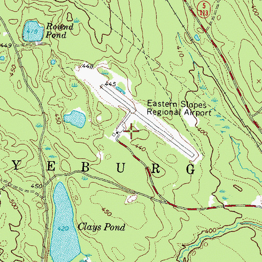 Topographic Map of Eastern Slopes Regional Airport, ME