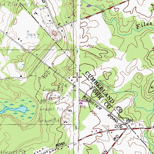 Topographic Map of Webster Field, ME