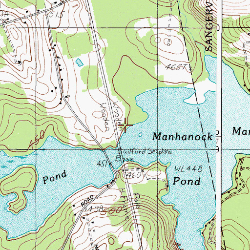 Topographic Map of Guilford Seaplane Base, ME
