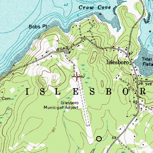 Topographic Map of Islesboro Airport, ME