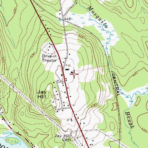 Topographic Map of Hilltop Airport, ME