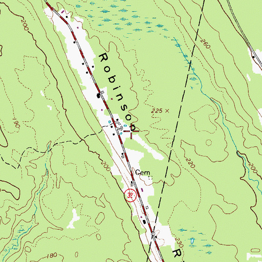 Topographic Map of Robinson Ridge Field, ME