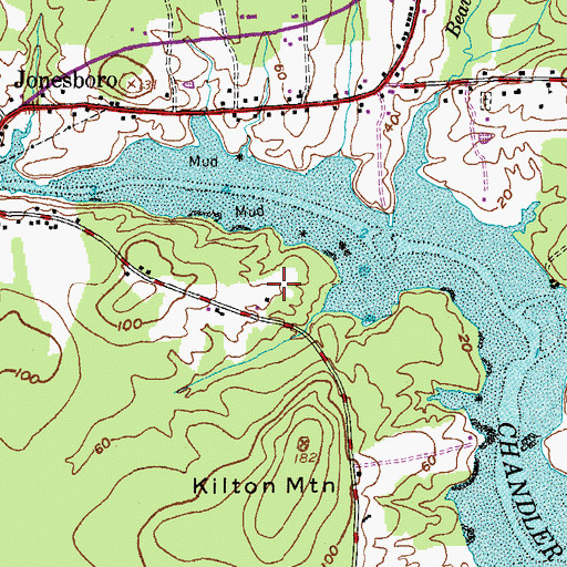 Topographic Map of Drisko Airport, ME