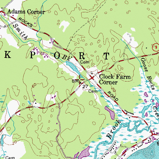 Topographic Map of Goosefair Airport, ME