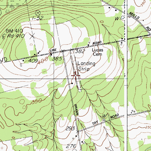 Topographic Map of Terra B & B Airport, ME