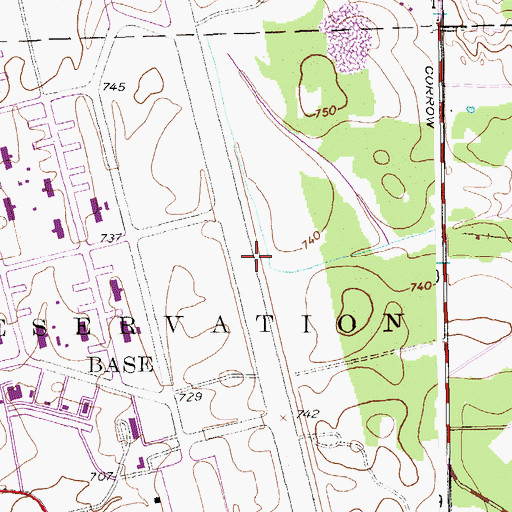 Topographic Map of Loring Air Force Base (historical), ME