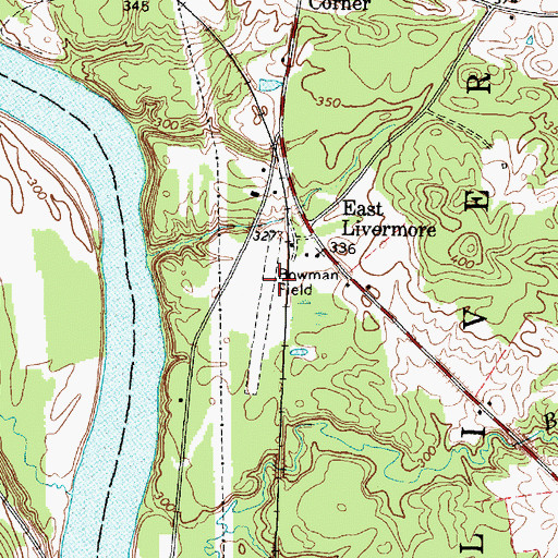 Topographic Map of Bowman Field, ME