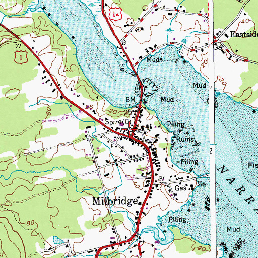 Topographic Map of Milbridge Heliport, ME