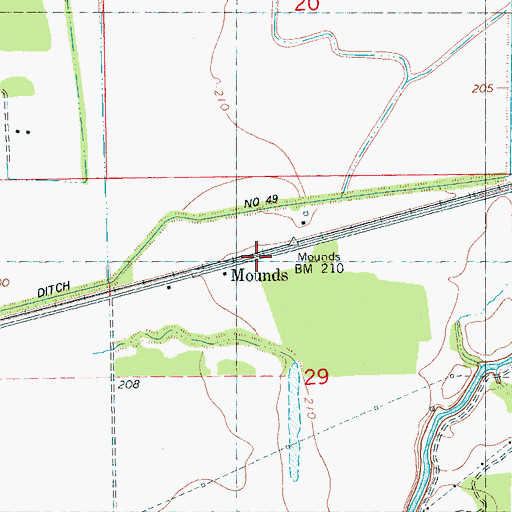 Topographic Map of Mounds, AR
