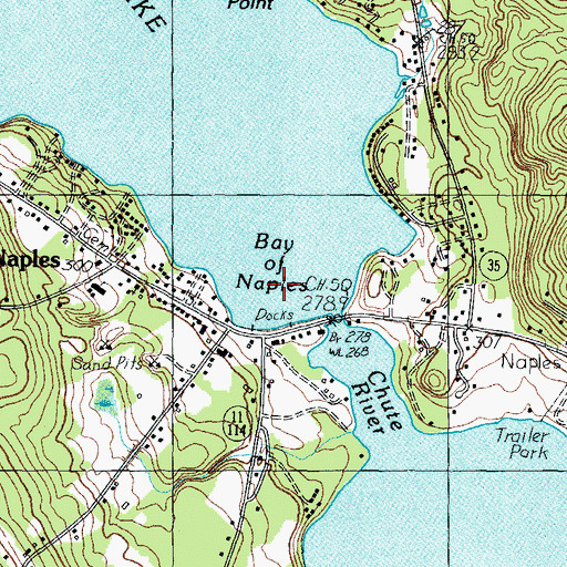 Topographic Map of Naples Seaplane Base, ME