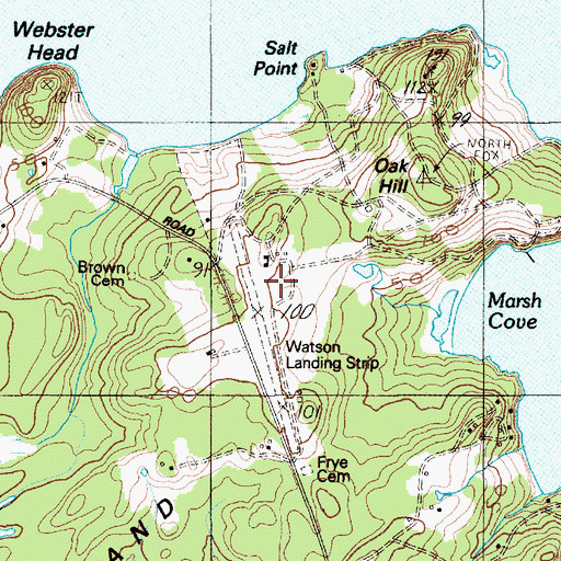 Topographic Map of Watson Airport (historical), ME
