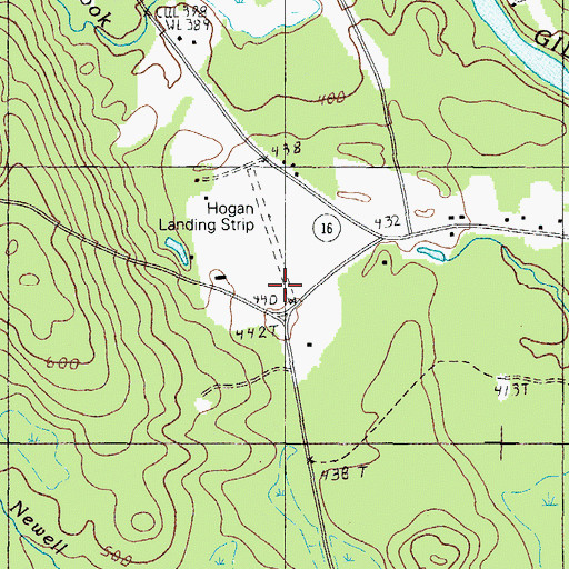 Topographic Map of Hogans Field (historical), ME