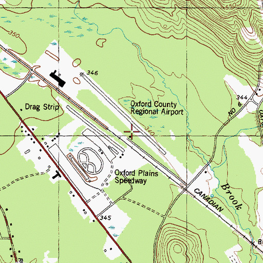 Topographic Map of Oxford County Regional Airport, ME