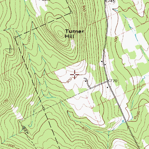 Topographic Map of Cummings Airport (historical), ME