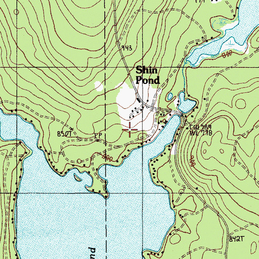 Topographic Map of Shin Pond Seaplane Base, ME