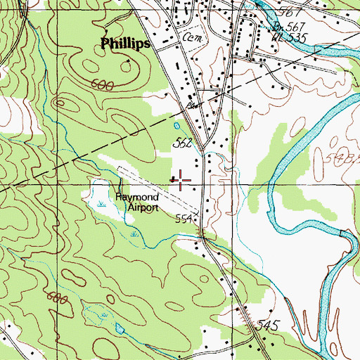 Topographic Map of Lindbergh Airport, ME