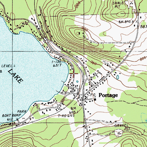 Topographic Map of Portage Lake Municipal Seaplane Base, ME