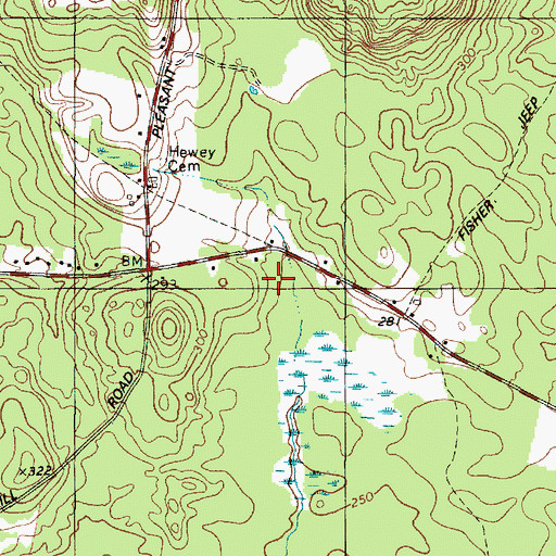 Topographic Map of Cliffords Airport, ME