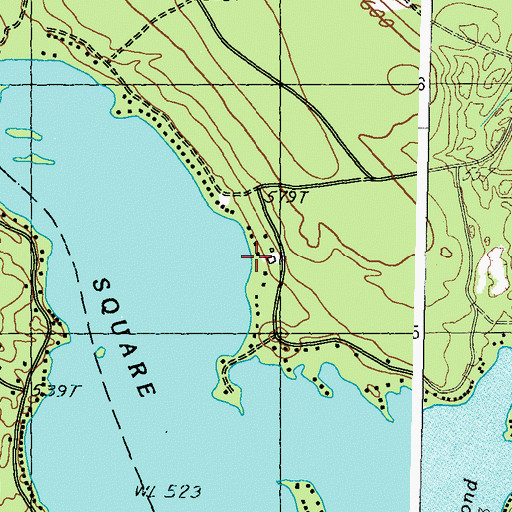 Topographic Map of Square Pond Seaplane Base, ME