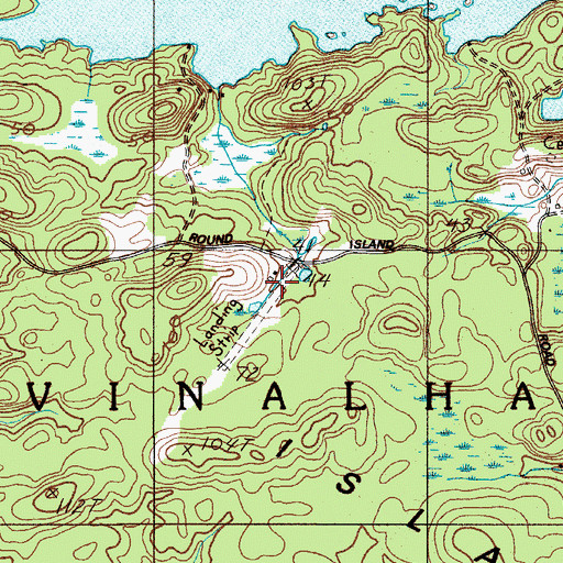 Topographic Map of Vinalhaven Airport, ME
