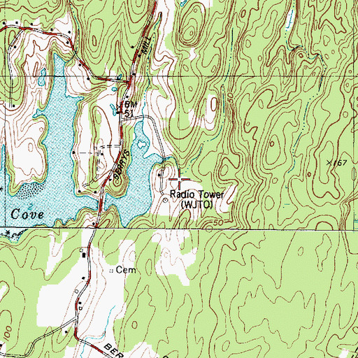 Topographic Map of WJTO-AM (Bath), ME