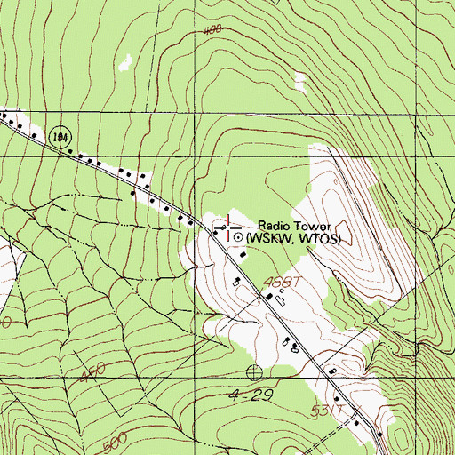 Topographic Map of WSKW-AM (Skowhegan), ME