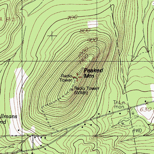 Topographic Map of WAEI-FM, ME
