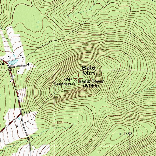 Topographic Map of WWMJ-FM (Ellsworth), ME