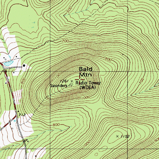 Topographic Map of WKSQ-FM (Ellsworth), ME