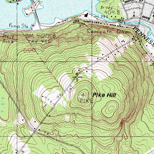 Topographic Map of WOXO-FM (Norway), ME