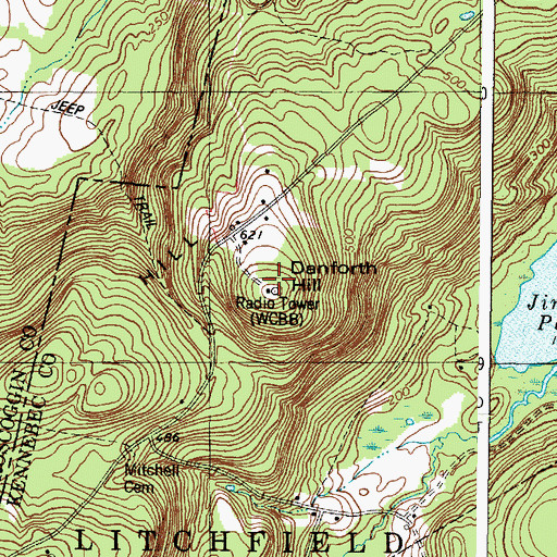 Topographic Map of WCBB-TV (Augusta), ME