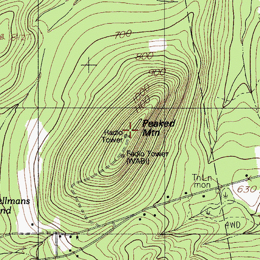 Topographic Map of WABI-TV (Bangor), ME