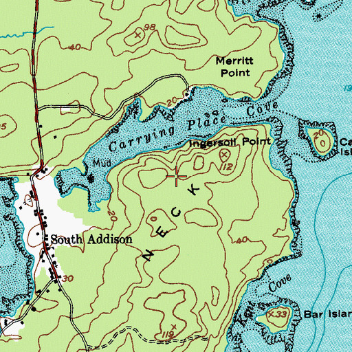 Topographic Map of Town of Addison, ME