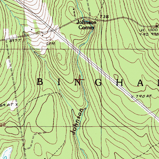 Topographic Map of Town of Bingham, ME