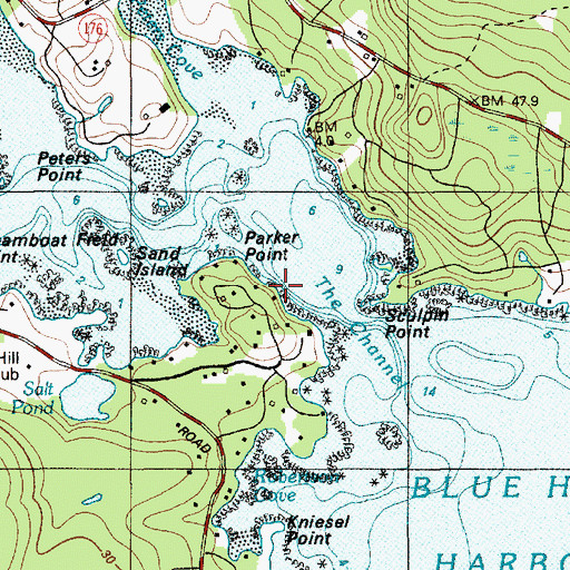 Topographic Map of Town of Blue Hill, ME