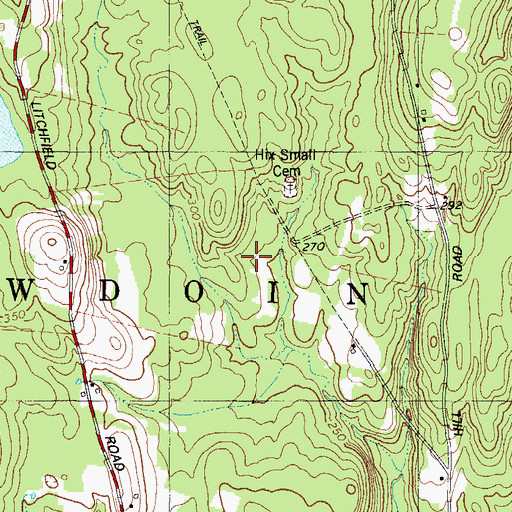 Topographic Map of Town of Bowdoin, ME