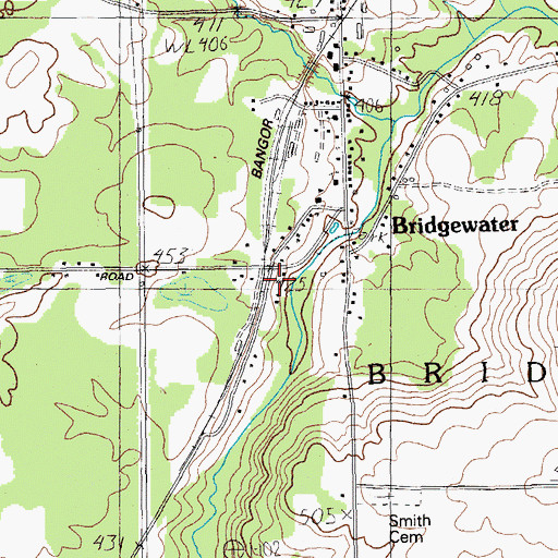 Topographic Map of Town of Bridgewater, ME