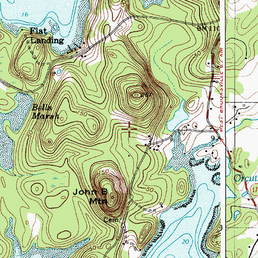 Topographic Map of Town of Brooksville, ME