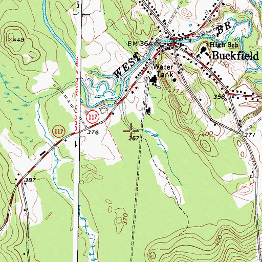 Topographic Map of Town of Buckfield, ME