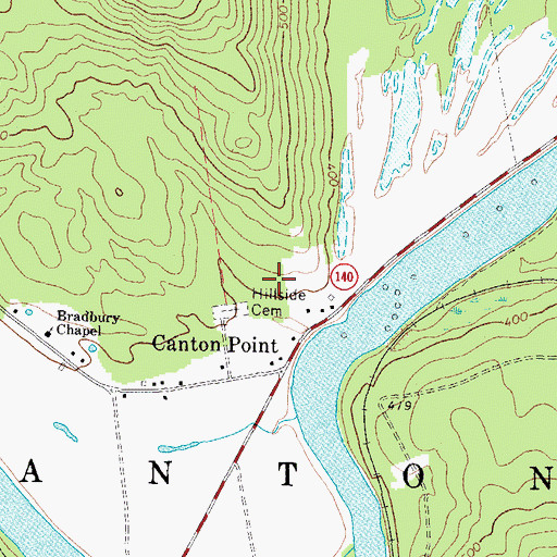 Topographic Map of Town of Canton, ME