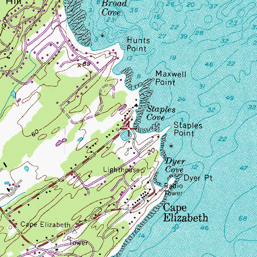Topographic Map of Town of Cape Elizabeth, ME