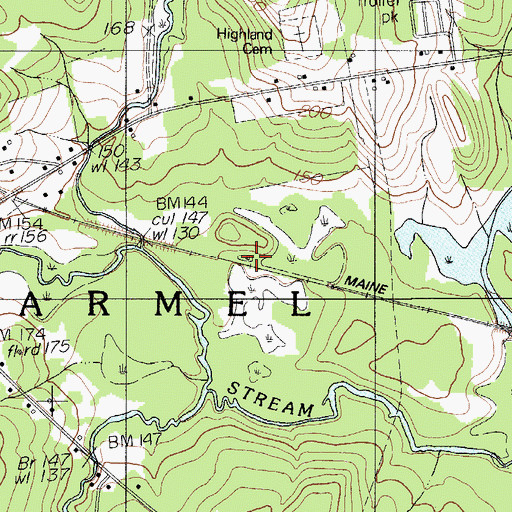 Topographic Map of Town of Carmel, ME
