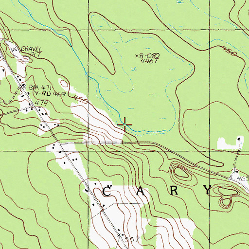 Topographic Map of Plantation of Cary, ME