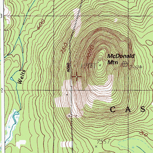Topographic Map of Town of Castle Hill, ME