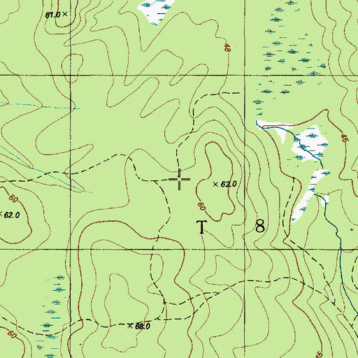 Topographic Map of Unorganized Territory of Central Hancock, ME