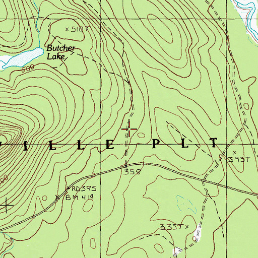 Topographic Map of Plantation of Codyville, ME