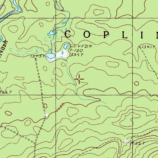 Topographic Map of Plantation of Coplin, ME