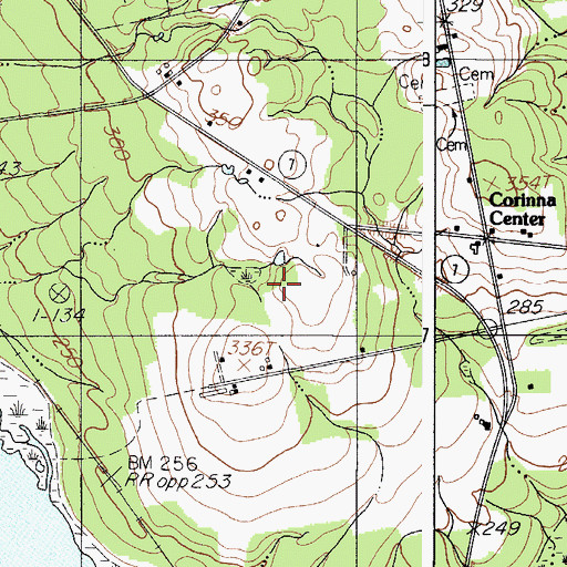 Topographic Map of Town of Corinna, ME
